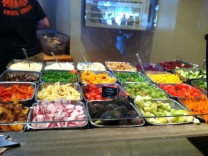 salad counter at plutos